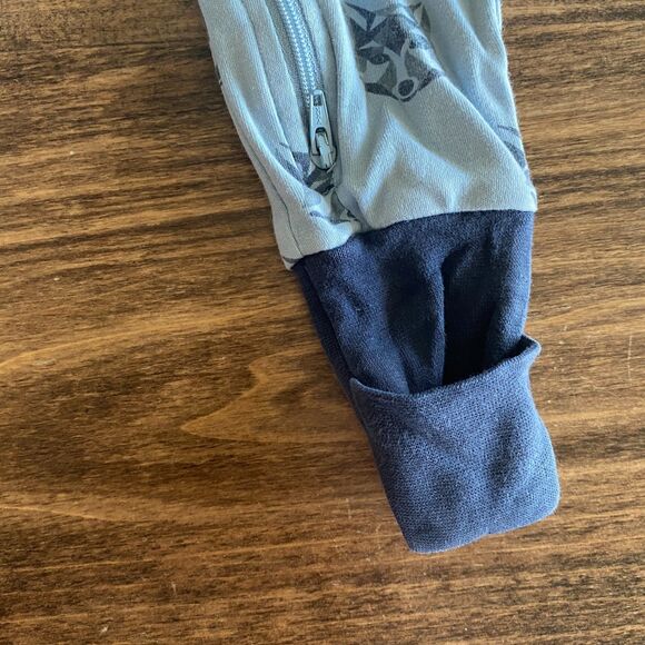 City Mouse Blue Wolf Adjustable Zip Romper 3-6 Months - Picture 9 of 9